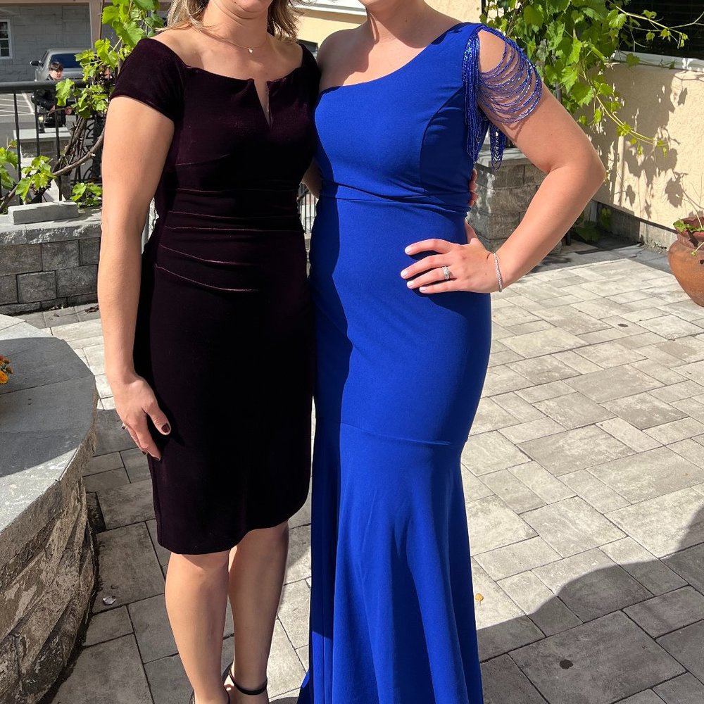 Royal Blue One Shoulder Maxi Dress